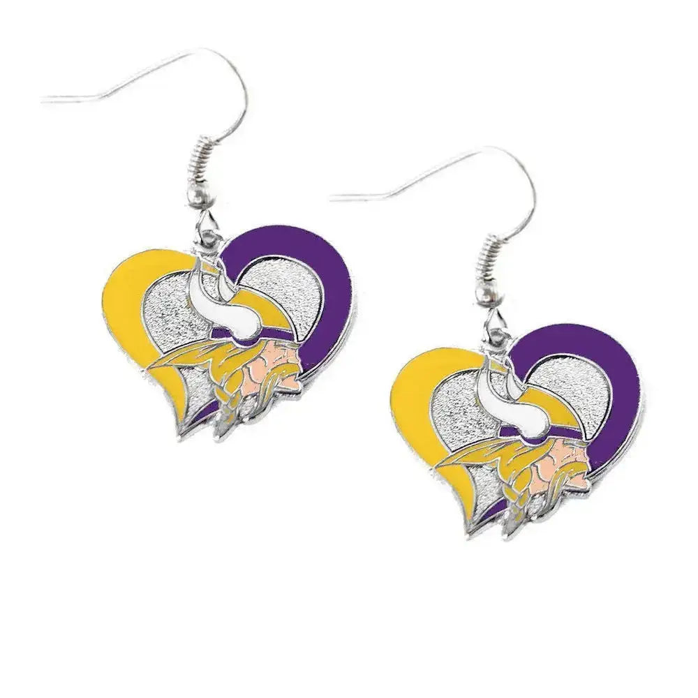 Officially Licensed NFL Swirl Heart Earrings St Louis Rams 2024