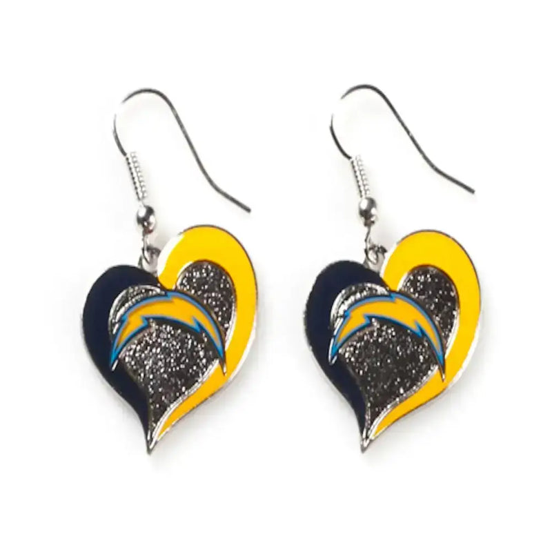 Officially Licensed NFL Swirl Heart Earrings St Louis Rams 2024