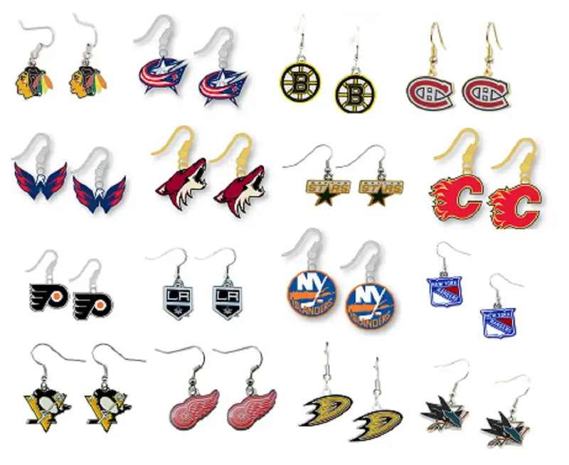 Officially Licensed NHL Hockey Team Dangle Earrings - Pick Your Team