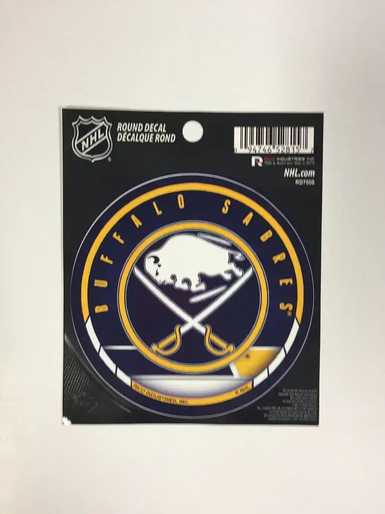 Officially Licensed NHL Vinyl Sports Decal Round Choose Your Team - Buffalo Sabres