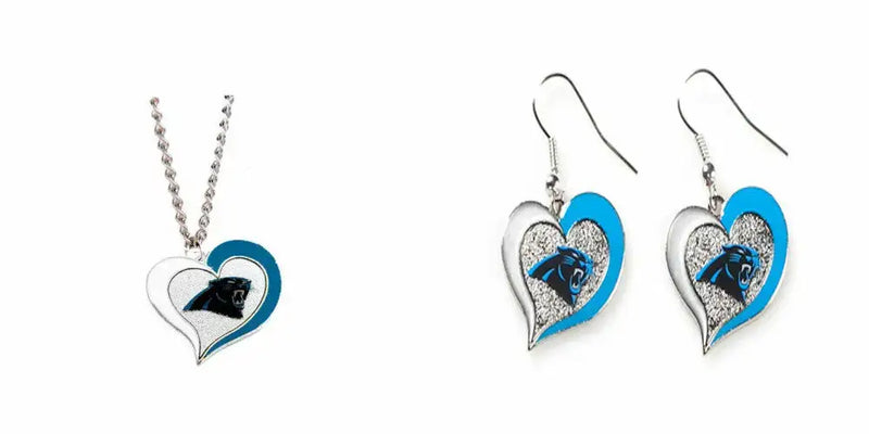 Officially Licensed Swirl Heart Necklace and Earring Set Choose Your Team