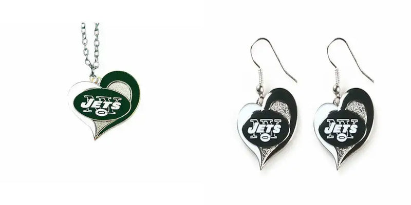 Officially Licensed Swirl Heart Necklace and Earring Set Choose Your Team