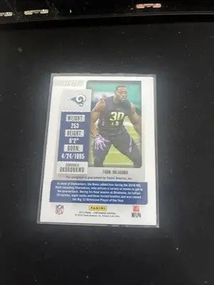 Ogbonnia Okoronkwo Contenders 2018 Rookie Autograph Card product image