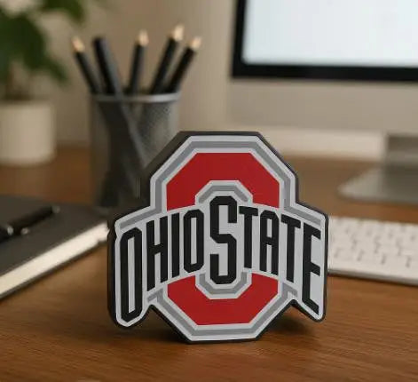 Ohio State Buckeyes logo desk ornament 3D printed NCAA football display