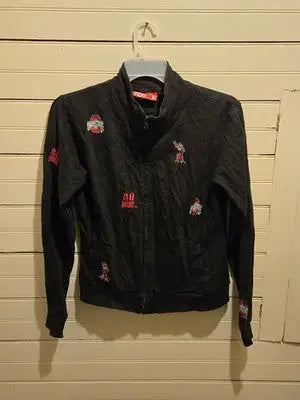 Ohio State Jacket Mens L Black Full Zip Team Sweatshirt 100% Cotton Buckeyes - Apparel