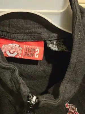 Ohio State Jacket Mens L Black Full Zip Team Sweatshirt 100% Cotton Buckeyes - Apparel