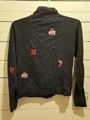 Ohio State Jacket Mens L Black Full Zip Team Sweatshirt 100% Cotton Buckeyes - Apparel