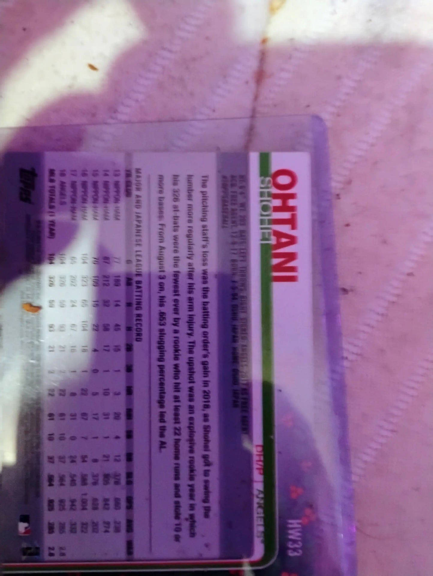 Ohtani shoei - Baseball Card Single