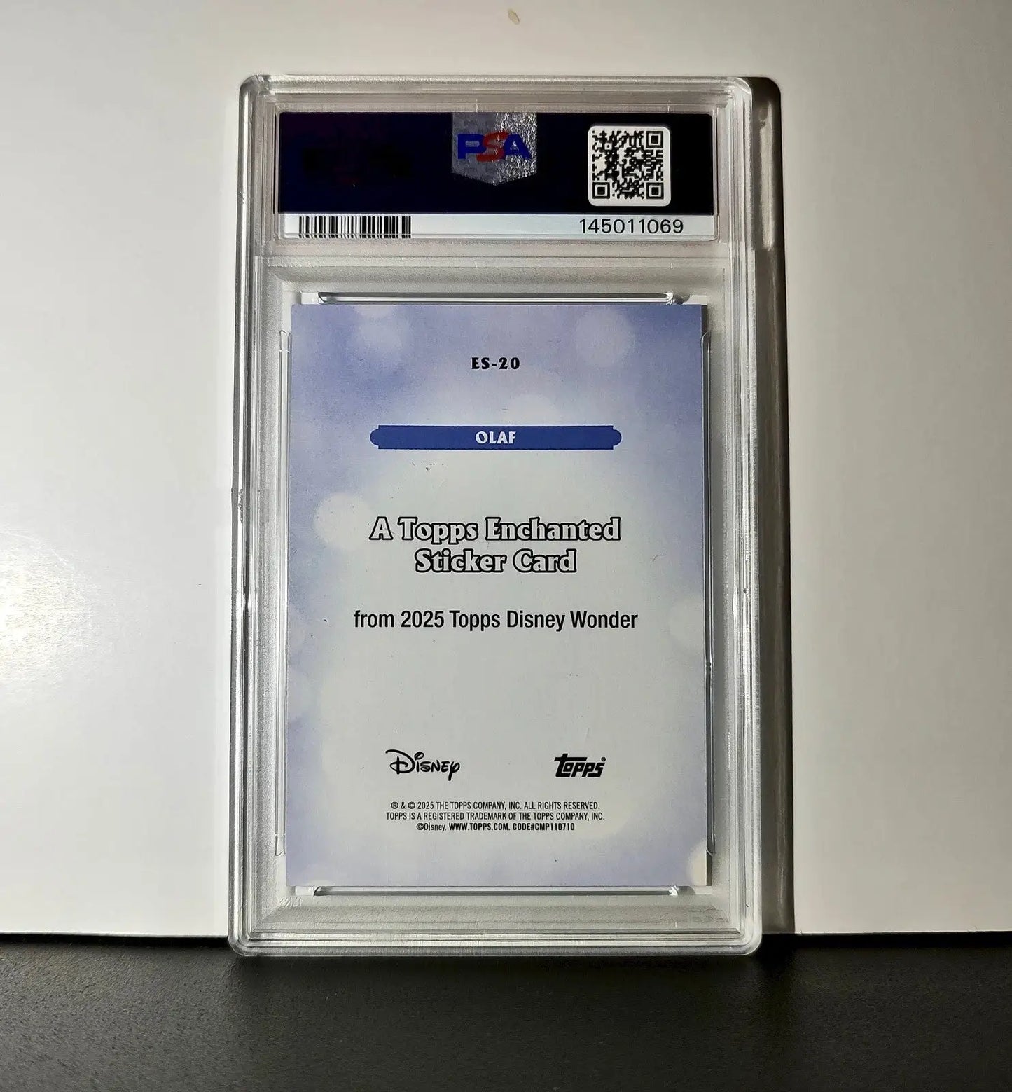 Olaf 2025 Topps Disney #ES-20 Enchanted Sticker Card Frozen PSA 9 - Non-Sports Card Single