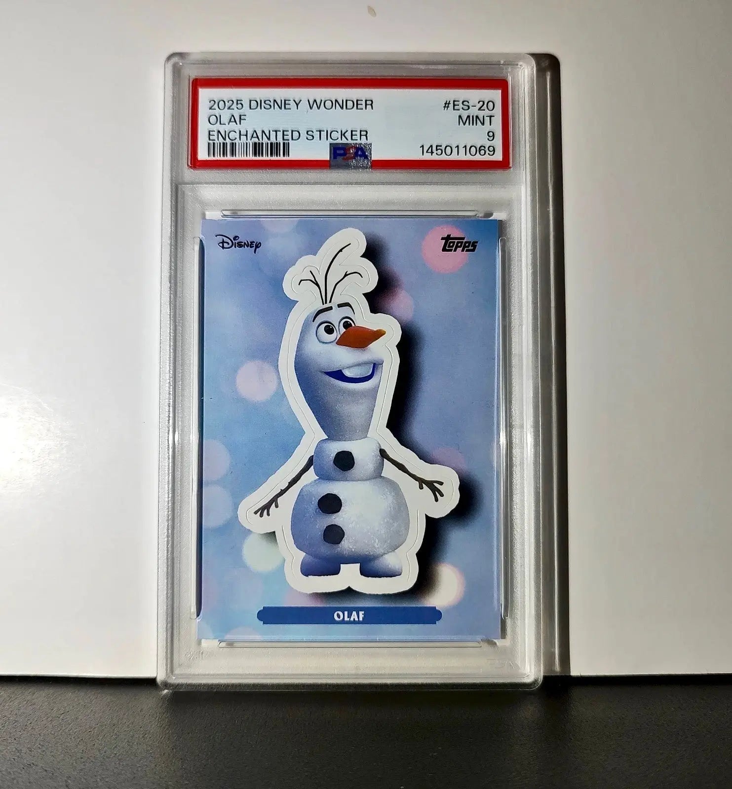 Olaf 2025 Topps Disney #ES-20 Enchanted Sticker Card Frozen PSA 9 - Non-Sports Card Single