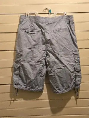 Old Navy Cargo Shorts Mens 32 Gray Cotton Multi Pocket Drawstring - Apparel