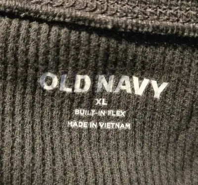 Old Navy Henley Shirt Mens XL Waffle Thermal Long Sleeve Built-In Flex Gray - Apparel