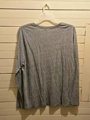 Old Navy Long Sleeve Shirt Mens XXL Soft Washed Gray Heather Lightweight Tee - Apparel
