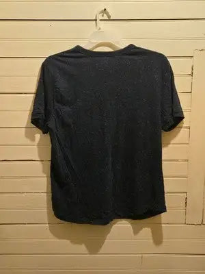 Old Navy T-Shirt Mens L Navy Speckled Henley Short Sleeve Soft-Washed - Apparel