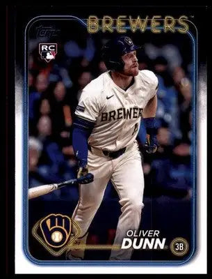 Oliver Dunn Rookie 2024 Topps Update #US310 Milwaukee Brewers - Baseball Card Single