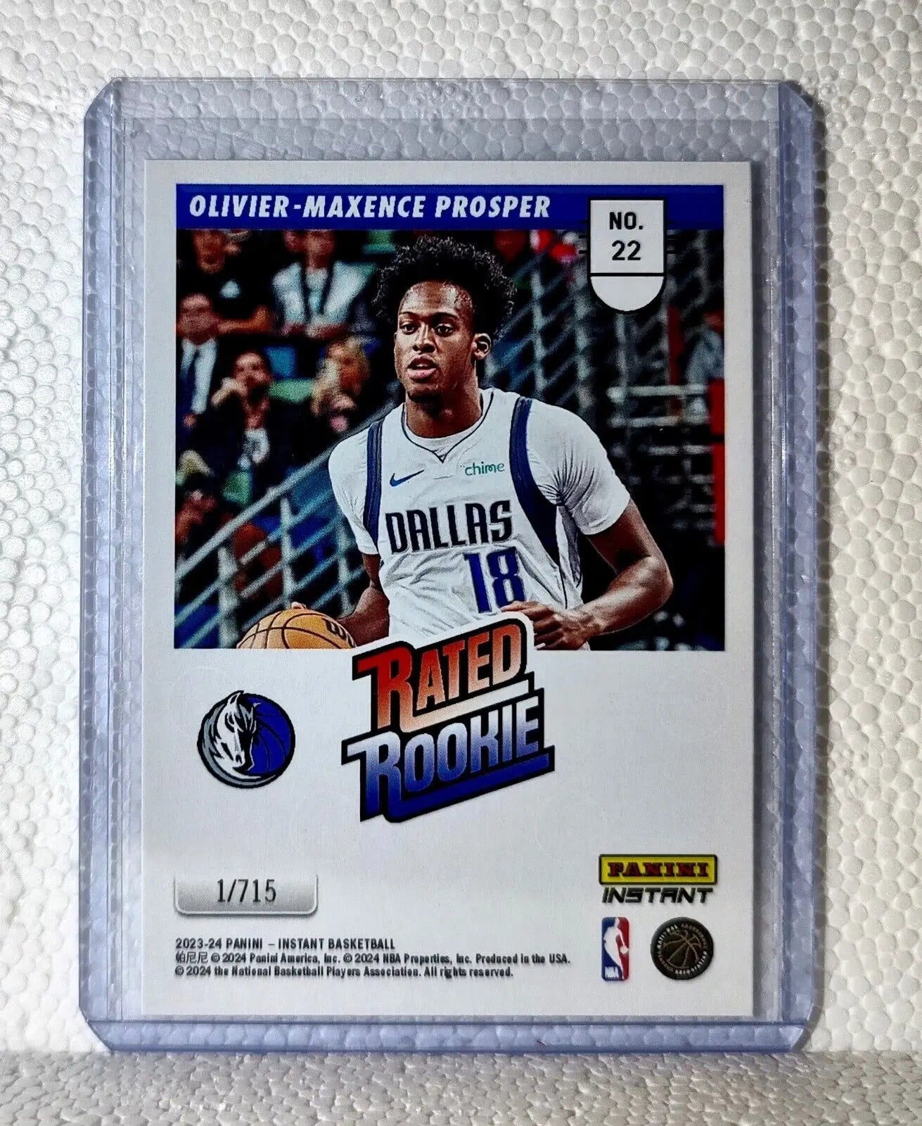 Olivier-Maxence Prosper 2023-24 Panini NBA #22 Rated Rookie Retro Card 1/715 - Basketball Card Single
