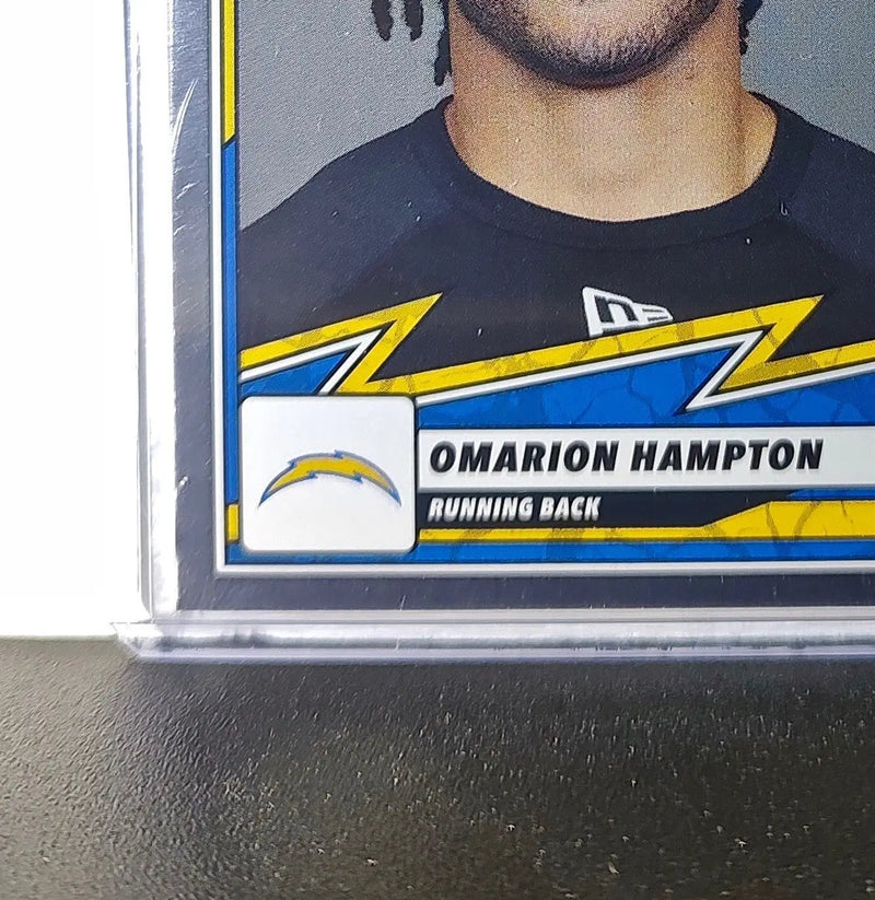 Omarion Hampton 2025 Panini NFL #79 Foil Sticker Card Los Angeles Chargers