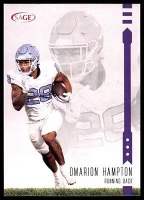 Omarion Hampton 2025 SAGE HIT Purple #124 North Carolina Tar Heels - Football Card Single