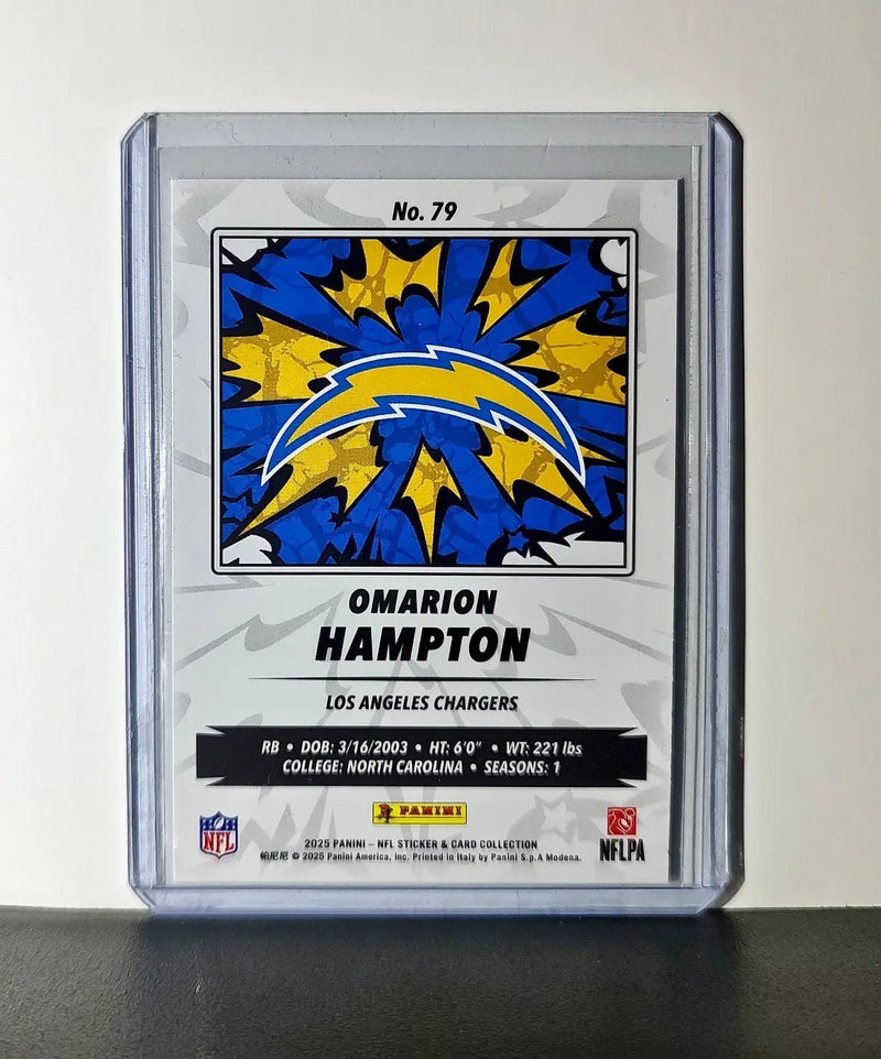 Omarion Hampton Rookie 2025 Panini NFL #79 Sticker Card Los Angeles Chargers