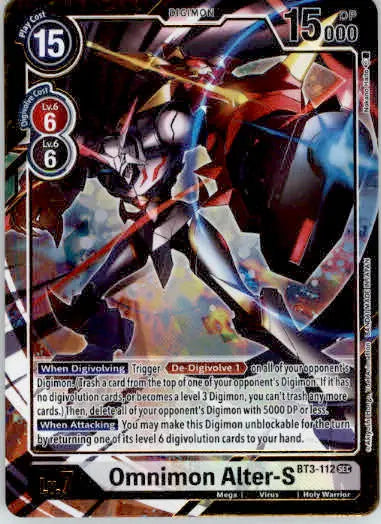 Omnimon Alter-S Alternate Art - Release Special Booster 1.5 BT3-112 SEC Foil NM - TCG Card Single