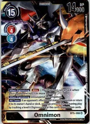 Omnimon Alternate Art - Battle of Omni - BT5-086 SR - Foil NM - TCG Card Single