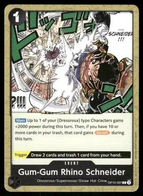 One Piece Card Game Gum-Gum Rhino Schneider #OP10-097 One Piece Royal Blood - One Piece Card Single