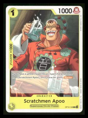 One Piece Card Game Scratchmen Apoo #OP01-108 One Piece Royal Blood - One Piece Card Single