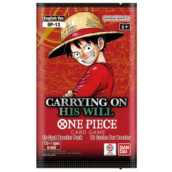 One Piece TCG Carrying On His Will (OP13) Booster Pack - One Piece Card Box
