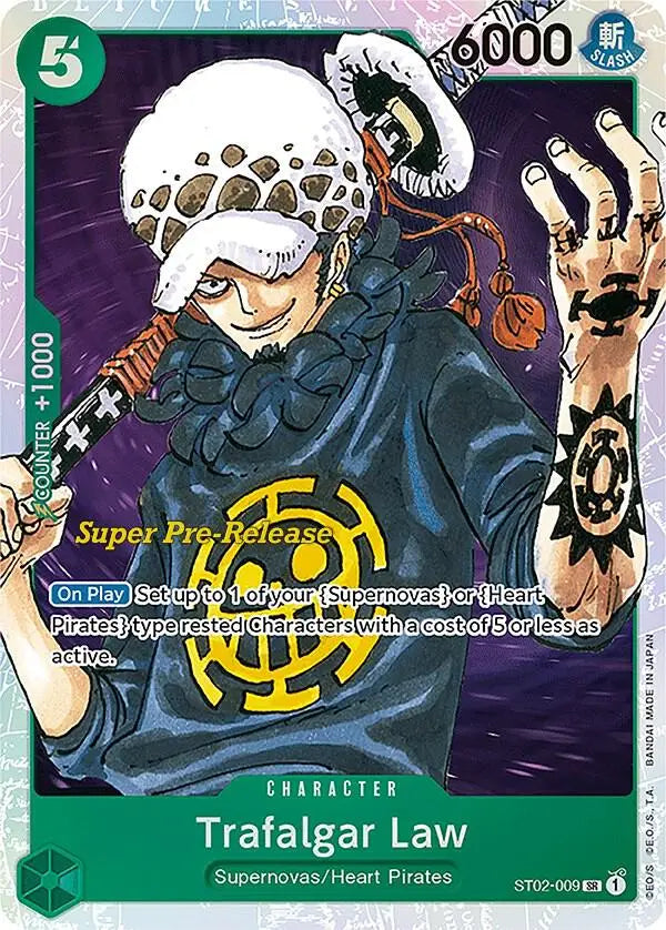 One Piece TCG Trafalgar Law - Super Pre-Release Starter Deck 2: Worst Generation (ST-02 PRE) (Near Mint Foil) - TCG