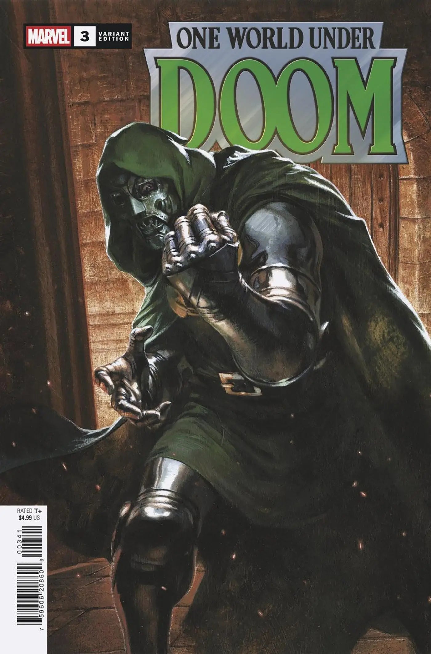Comic book cover for One World Under Doom #3 Dell’Otto Variant featuring vibrant artwork