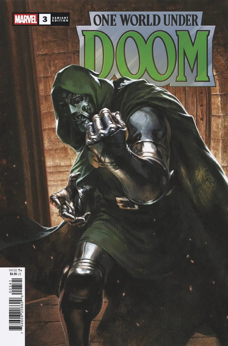 Comic book cover for One World Under Doom #3 Dell’Otto Variant featuring vibrant artwork