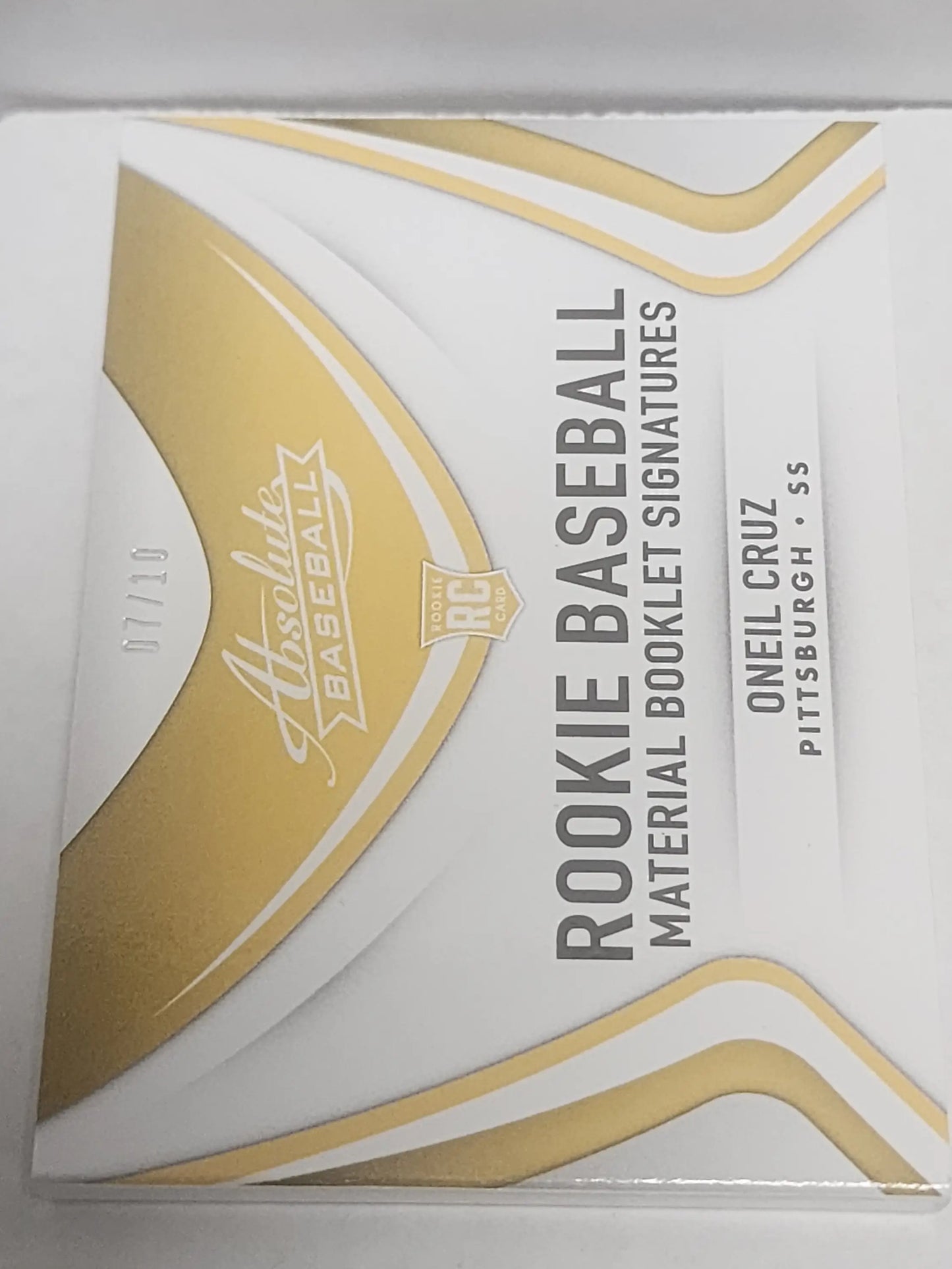 O’Neil Cruz 2022 Panini Absolute Booklet Dual Patch Auto trading card box design