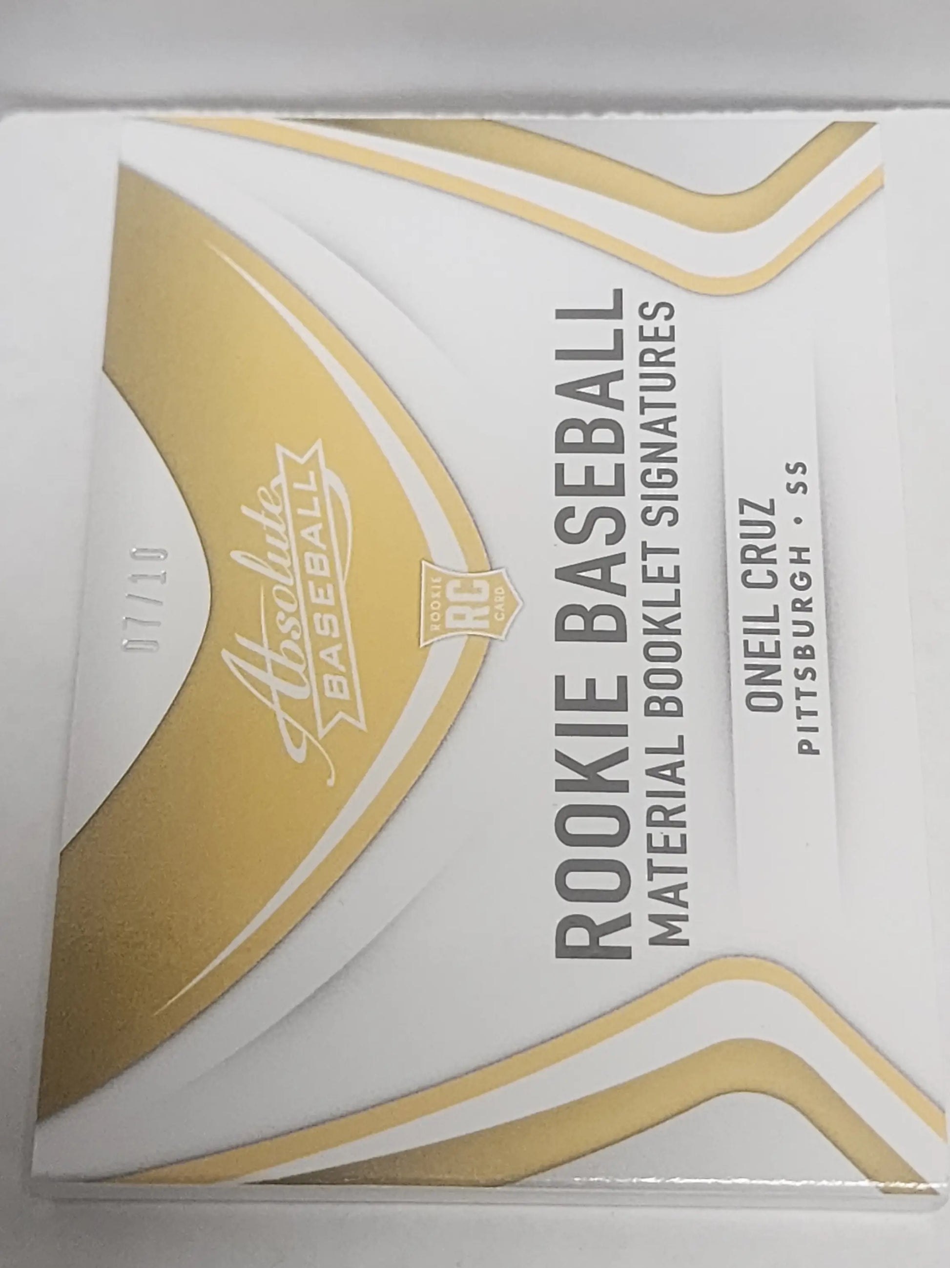 O’Neil Cruz 2022 Panini Absolute Booklet Dual Patch Auto trading card box design