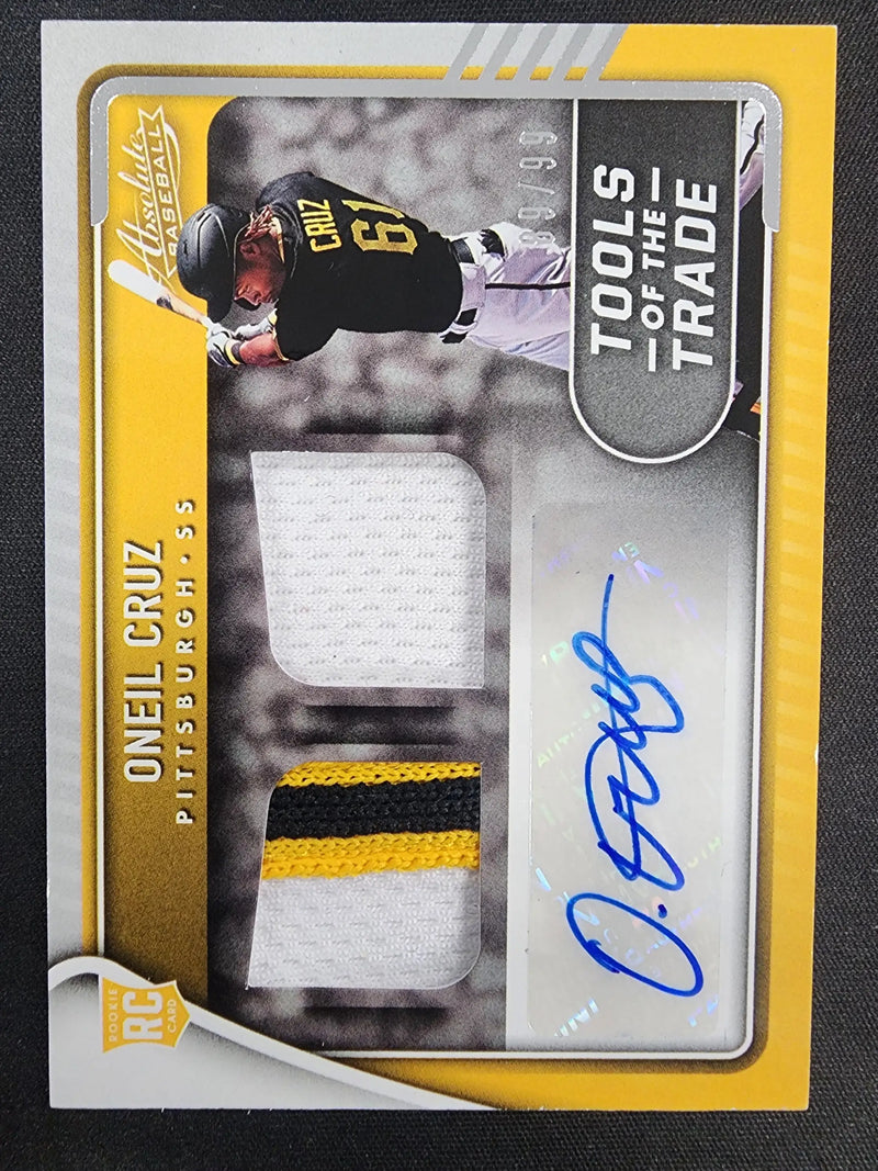 Oneil Cruz 2022 Panini Absolute Tools of the Trade Patch Auto #89/99 - Baseball Card Single