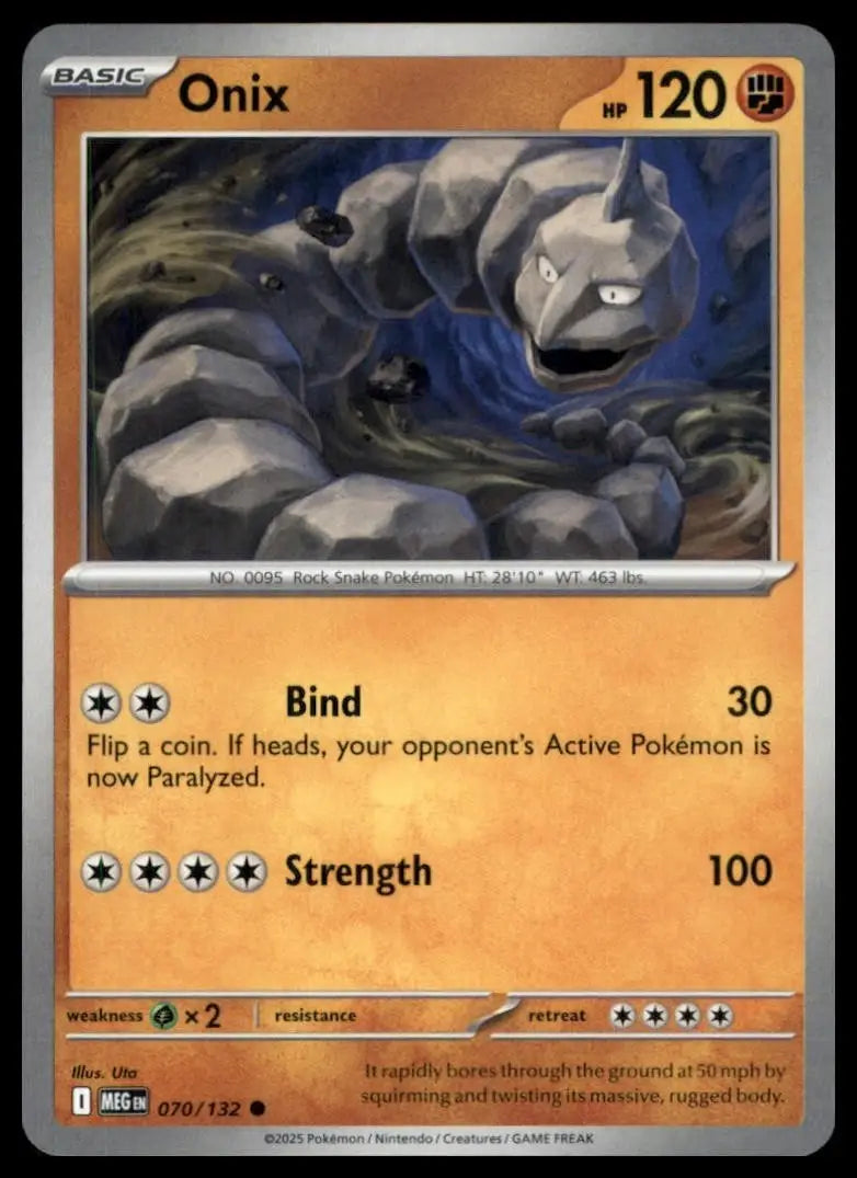 Onix 070/132 Me01: Mega Evolution Regular - Pokémon Card Single