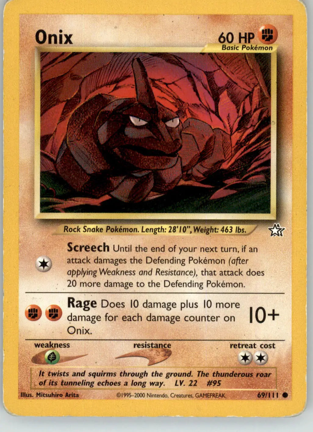 Onix - Neo Genesis - 69/111 - Unlimited MP Pokemon - Pokémon Card Single