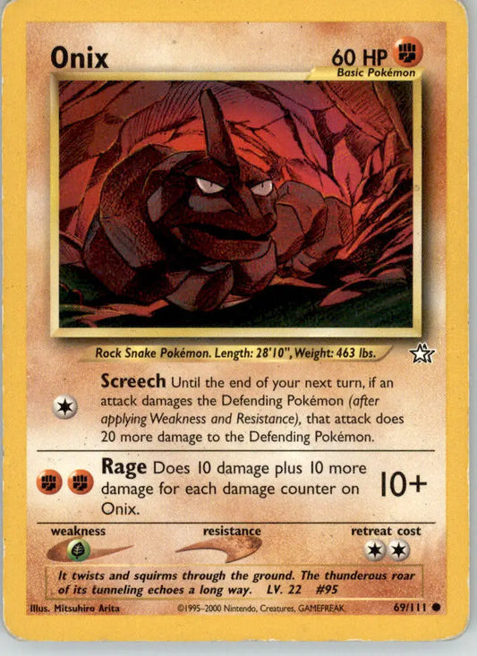 Onix - Neo Genesis - 69/111 - Unlimited MP Pokemon - Pokémon Card Single