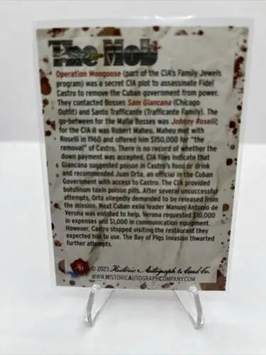 Historic Autographs Mob 2 #159 trading card from Operation Mongoose 2023 collection