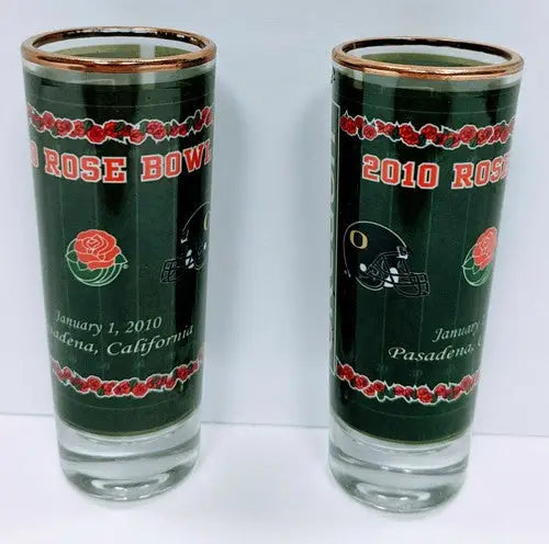 Oregon Ducks - University of Oregon- 2010 Rose Bowl -Shot Glasses Lot of 2 - Sports Memorabilia
