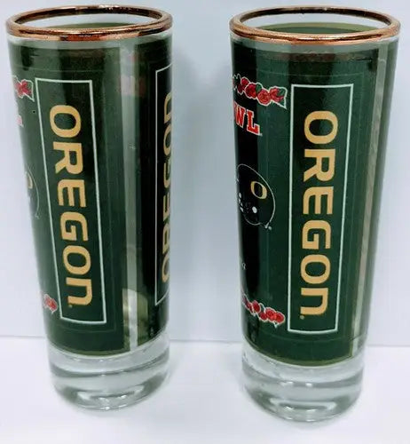Oregon Ducks - University of Oregon- 2010 Rose Bowl -Shot Glasses Lot of 2 - Sports Memorabilia