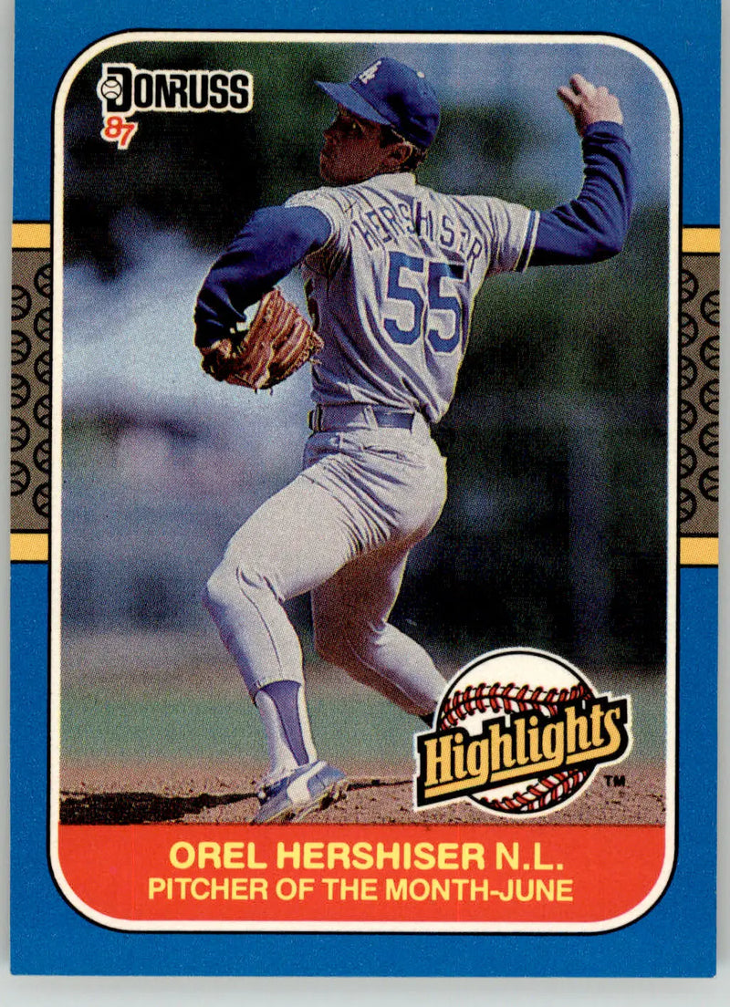Orel Hershiser - 1987 Donruss Highlights - #13 - Baseball - Baseball Card Single