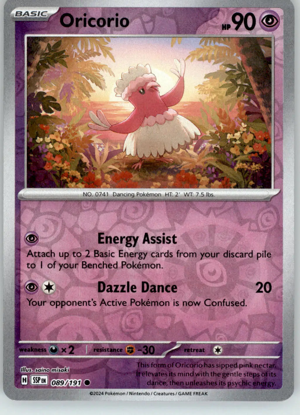 Oricorio - Surging Sparks - 089/191 - Reverse Holo NM Pokemon
