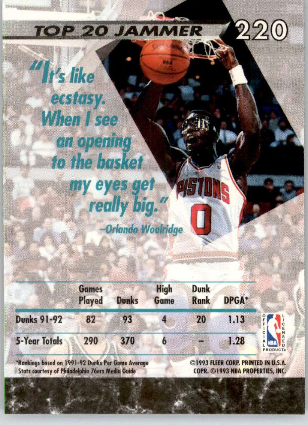 Orlando Woolridge - 1992-93 Ultra - #220 - Basketball - Basketball Card Single
