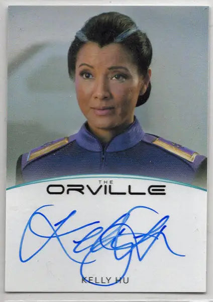 Autograph card of Admiral Ozawa in blue uniform from The Orville trading cards