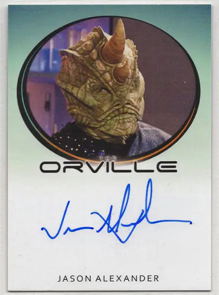 Orville Archives Autograph Card Jason Alexander as Olix (Bordered) - Entertainment Memorabilia