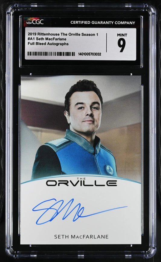 Graded Autograph Card of Seth MacFarlane as Captain Ed Mercer from The Orville