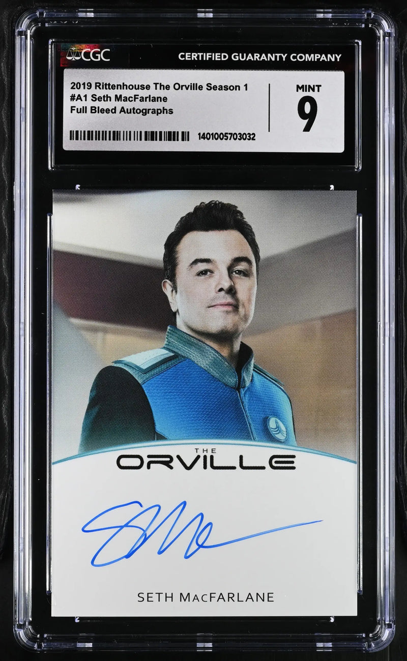 Graded Autograph Card of Seth MacFarlane as Captain Ed Mercer from The Orville