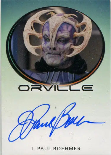 Autographed trading card of Paul Boehmer as Navarian Ambassador from The Orville