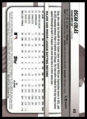 Oscar Colás 2024 Topps Big League #65 Chicago White Sox - Baseball Card Single