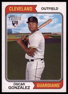 Óscar González Rookie 2023 Topps Heritage #382 Cleveland Guardians - Baseball Card Single